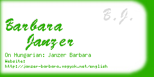 barbara janzer business card